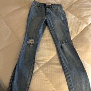 vibrant light wash jeans